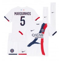 Paris Saint-Germain Marquinhos #5 Vonkajší Detský futbalový dres 2024-25 Krátky Rukáv (+ trenírky)